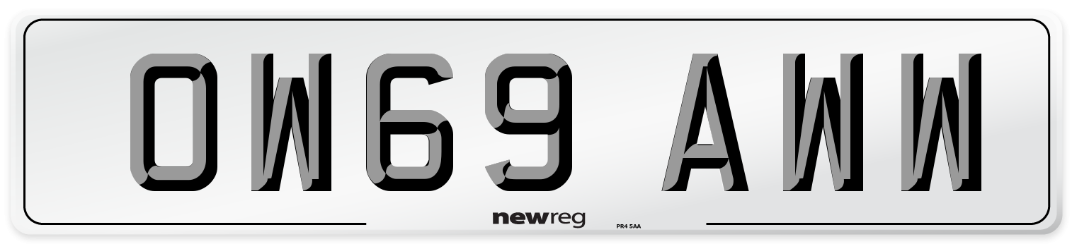 OW69 AWW Number Plate from New Reg